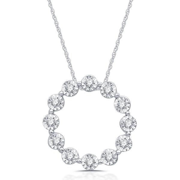 Nova Star(R) Sterling Silver Lab Grown Diamond Circle Pendant