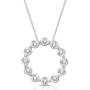 Nova Star(R) Sterling Silver Lab Grown Diamond Circle Pendant