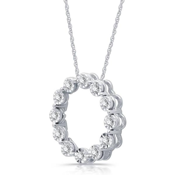 Nova Star(R) Sterling Silver Lab Grown Diamond Circle Pendant alternate view