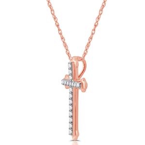 Nova Star(R) Lab Grown Diamond Rose Gold Plated Latin Cross Pendant alternate view