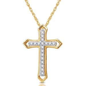Nova Star(R) 1/10ctw. Lab Grown Diamond Gold Cross Pendant