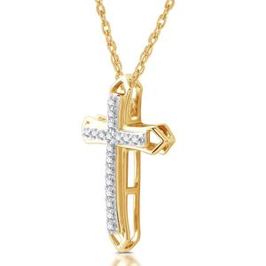 Nova Star(R) 1/10ctw. Lab Grown Diamond Gold Cross Pendant alternate view