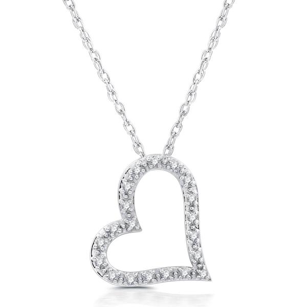 Nova Star(R) 1/10ctw. Lab Grown Diamond Angled Heart Pendant alternate view
