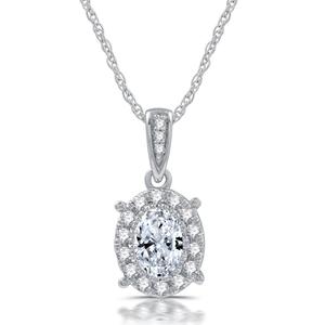 Nova Star(R) Sterling Silver 5/8ctw. Lab Grown Diamond Halo Pendant