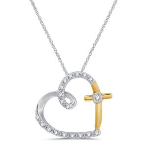 Nova Star(R) Two-Tone Gold 1/10ctw. Lab Grown Diamond Pendant