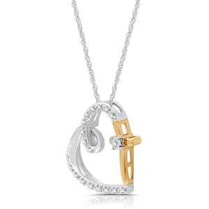 Nova Star(R) Two-Tone Gold 1/10ctw. Lab Grown Diamond Pendant alternate view