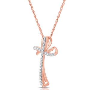 Nova Star(R) Lab Grown Diamond Two-tone Twist Cross Pendant alternate view