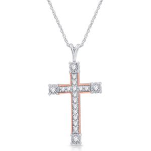 Nova Star(R) Lab Grown Diamond Two-Tone Cross Pendant