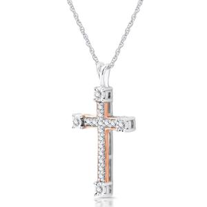 Nova Star(R) Lab Grown Diamond Two-Tone Cross Pendant alternate view