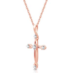Nova Star(R) Lab Grown Diamond Rose Gold Plated Twist Cross Pendant alternate view