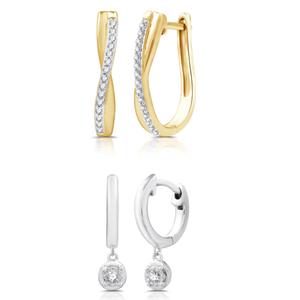Nova Star(R) 1/4ctw. Lab Grown Diamond Two-Tone Hoop Earring Set