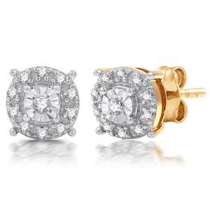 Nova Star(R) Lab Grown Diamond Gold Plated Stud & Hoop Earring Set alternate view