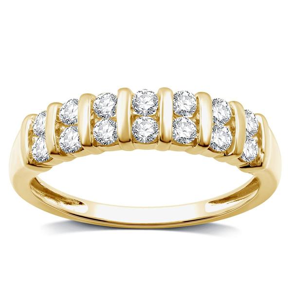 Nova Star(R) 14kt. Gold Plated Lab Grown Diamond Multi Row Band