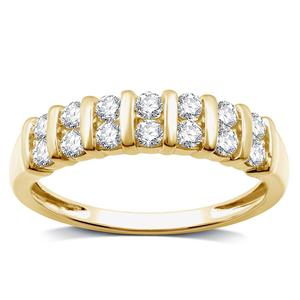Nova Star(R) 14kt. Gold Plated Lab Grown Diamond Multi Row Band