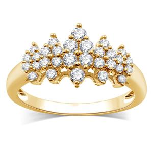Nova Star(R) Gold Plated Lab Grown Diamond Cluster Statement Ring