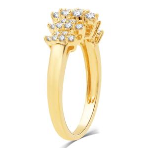 Nova Star(R) Gold Plated Lab Grown Diamond Cluster Statement Ring alternate view