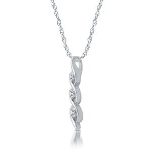 Then Now & Forever(tm)1/10ctw Diamond Sterling Silver 3Stone Pendant alternate view