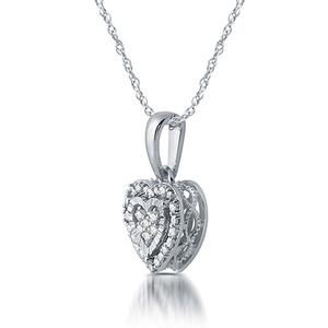 Diamond Classics(tm) Sterling Silver 1/10ctw. Heart Pendant alternate view