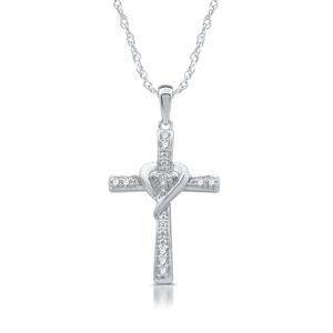 Diamond Classics(tm) 1/10 ctw. Diamond Silver Cross Pendant
