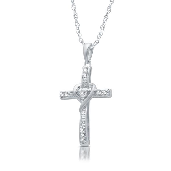 Diamond Classics(tm) 1/10 ctw. Diamond Silver Cross Pendant alternate view