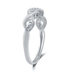 Endless Affection(tm) 1/10ctw. Diamond Sterling Silver Braid Band alternate view