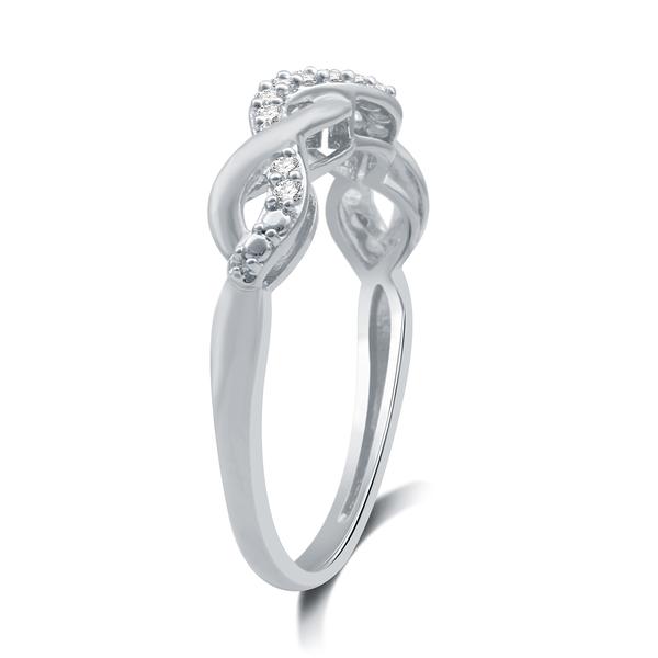 Endless Affection(tm) 1/10ctw. Diamond Sterling Silver Braid Band alternate view