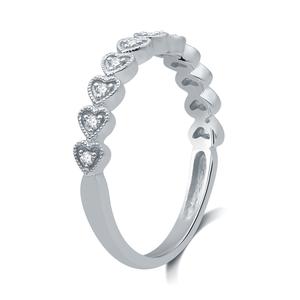 Endless Affection(tm) 1/10ctw. Diamond Sterling Silver Heart Band alternate view