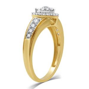 Loveblooms(tm) Gold 3/8ctw. Diamond Heart Halo Cluster Ring alternate view
