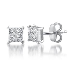 Diamond Classics(tm) Sterling Silver 1/10ctw. Stud Earrings