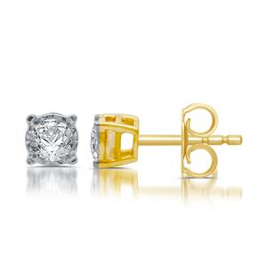 Diamond Classics(tm) 10kt. Yellow Gold 1/4ctw. Stud Earrings alternate view