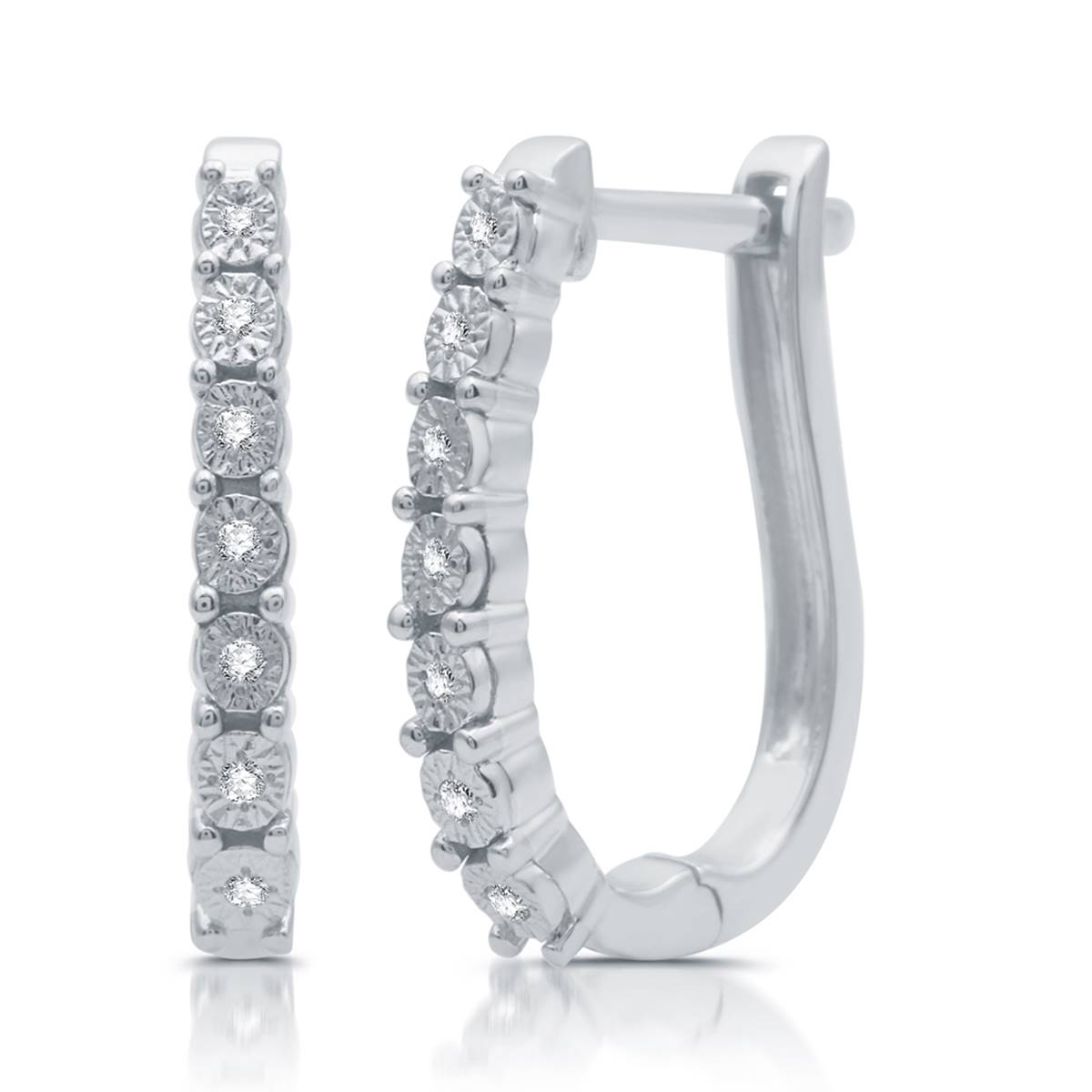 Diamond Classics(tm) 1/10ctw. 2pc. Huggie Hoop And Stud Earrings Set