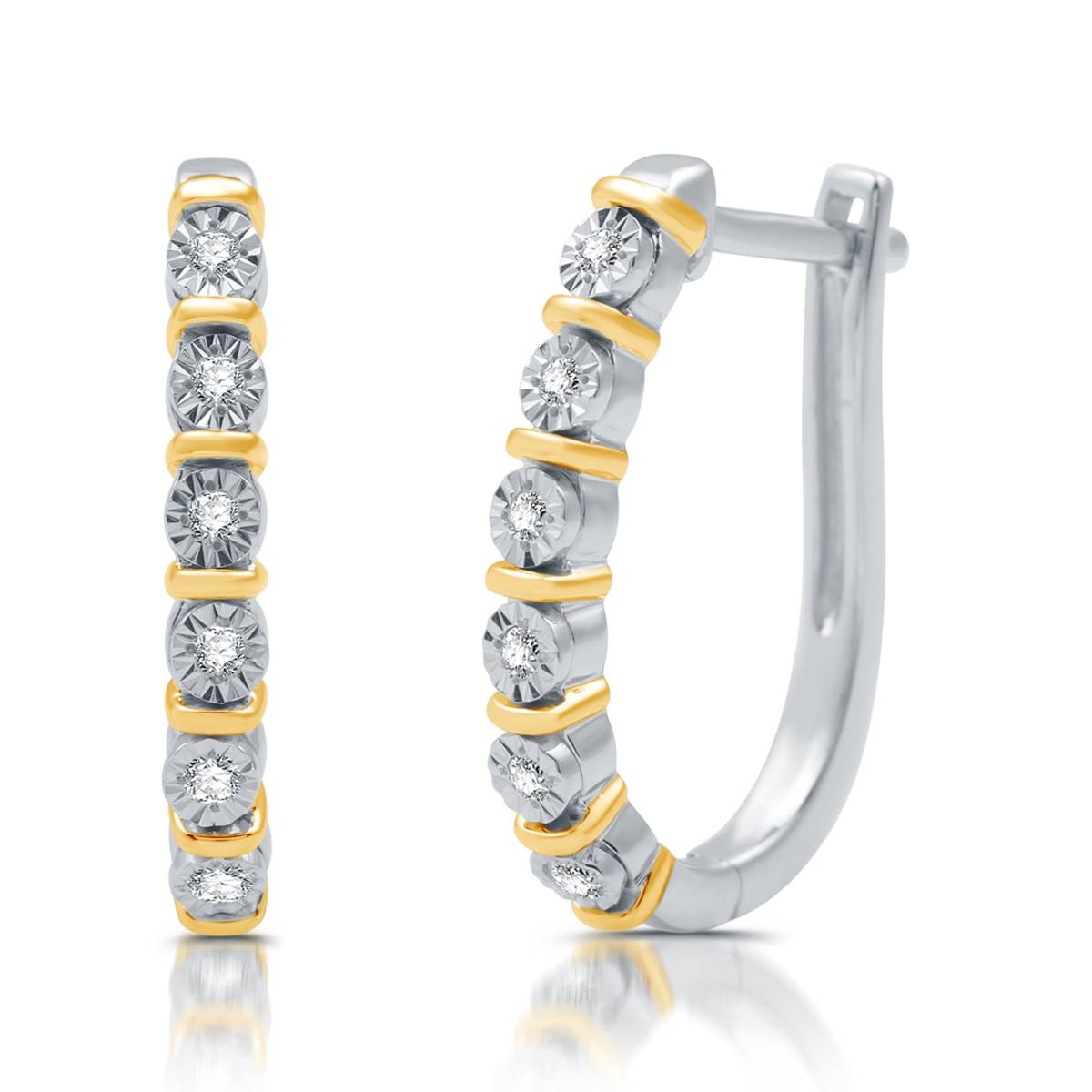 Diamond Classics(tm) 1/10ctw.Diamond Hoop & Stud 2pc. Earrings Set