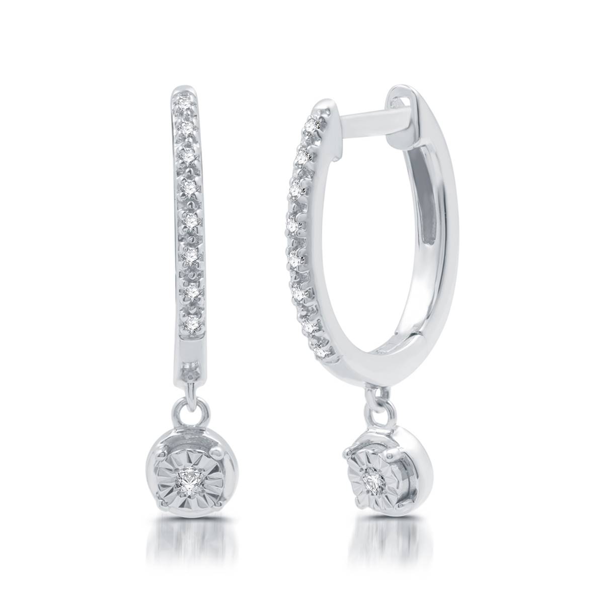 Diamond Classics(tm) 1/10ctw. Diamond 2pc. Hoop & Stud Earrings Set