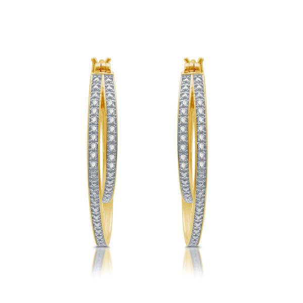 Diamond Classics(tm) 1/10ctw. Diamond Gold Hoop Earrings