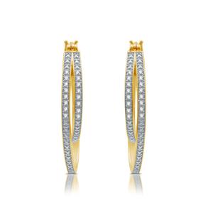 Diamond Classics(tm) 1/10ctw. Diamond Gold Hoop Earrings