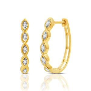Diamond Classics(tm) 1/10ctw. Diamond Yellow Hoop Earrings alternate view
