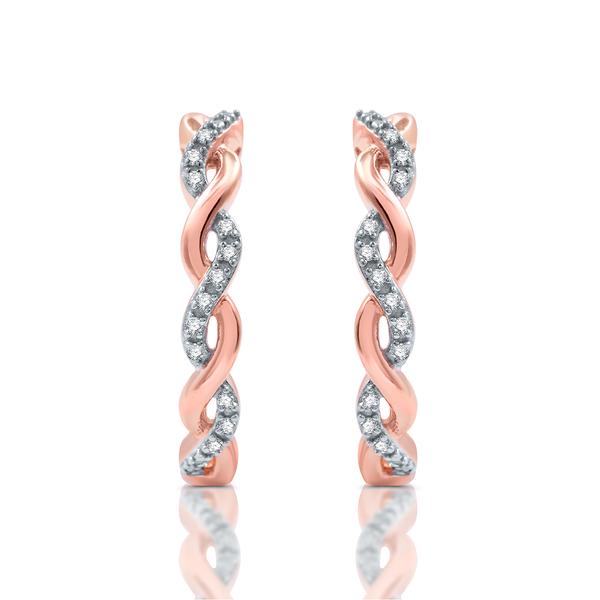 Diamond Classics(tm) Sterling Silver 1/10ctw. Twist Earrings
