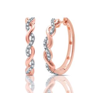 Diamond Classics(tm) Sterling Silver 1/10ctw. Twist Earrings alternate view