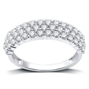 Nova Star(R) 1ctw. Lab Grown Diamond Three Row Semi-Eternity Band