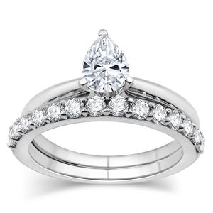 Nova Star(R) 1ctw. Lab Grown Diamond Pear Bridal Set
