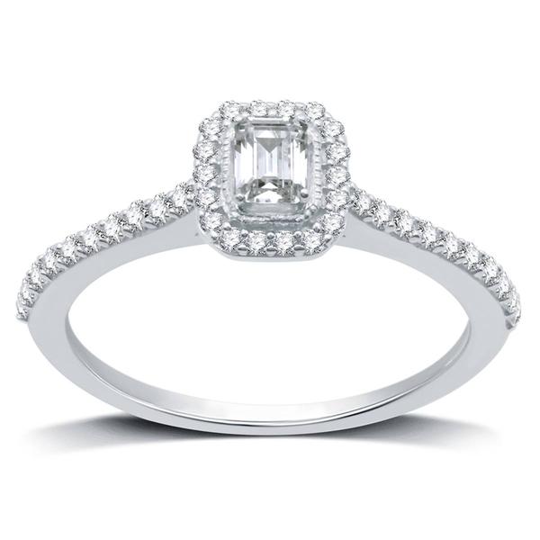 Nova Star(R) 10kt. 1/2ctw. Lab Grown Diamond Emerald Bridal Ring