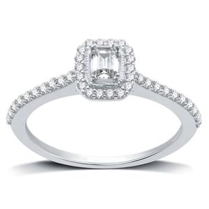 Nova Star(R) 10kt. 1/2ctw. Lab Grown Diamond Emerald Bridal Ring