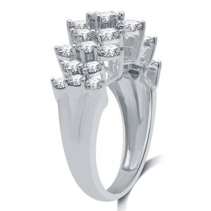 Nova Star(R) Sterling Silver 2ctw. Lab Grown Diamond Cluster Ring alternate view