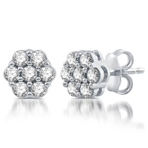 Nova Star(R) 1/2ctw. Lab Grown Diamond Flower-Shaped Stud Earrings