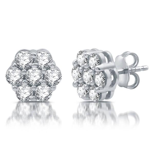 Nova Star(R) 1ctw. Lab Grown Diamond 14kt. White Gold Stud Earrings