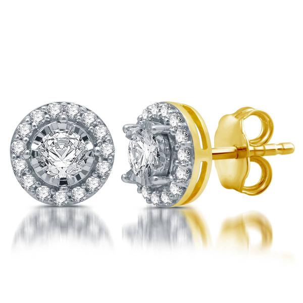 Nova Star(R) 5/8ctw. Lab Grown Diamond Yellow Gold Stud Earrings