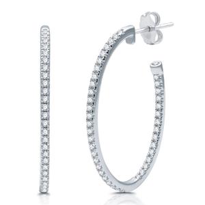 Nova Star(R) Inside Out 1ctw. Lab Grown Diamond J Hoop Earrings