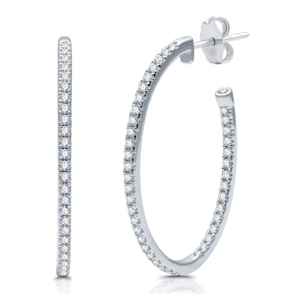 Nova Star(R) Inside Out 1ctw. Lab Grown Diamond J Hoop Earrings