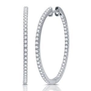 Nova Star(R) 1ctw. Lab Grown Diamond Inside Out 14kt. Hoop Earrings