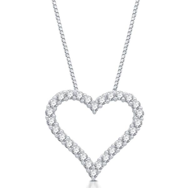 Nova Star(R) 1ctw. Lab Grown Diamond Heart Frame Pendant Necklace